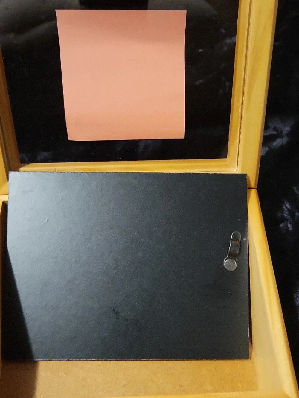Natural Wood Jewelry Box with Glass Interior Lid for a Photo Insert